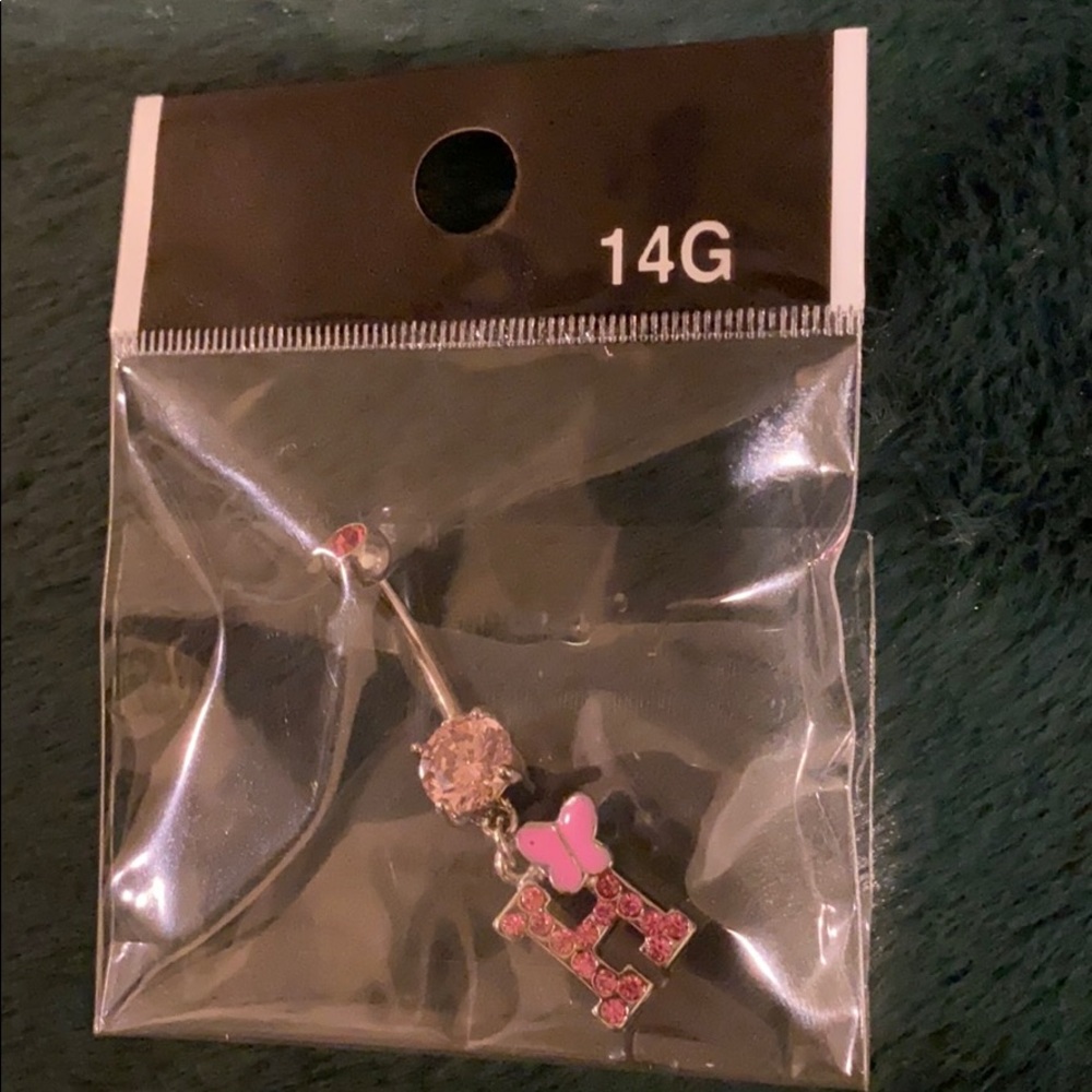 2/$15 14G “H” belly button navel ring